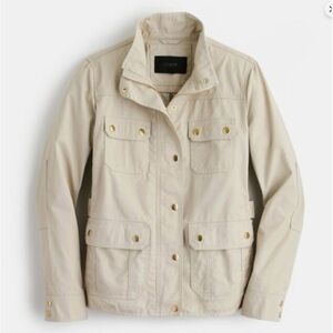 J. Crew Cream Downtown Field Jacket with Stand-Up Collar